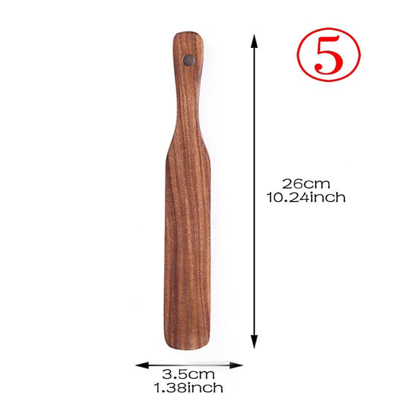 7pcs/set Teak Natural Wood Tableware Spoon - Varitique