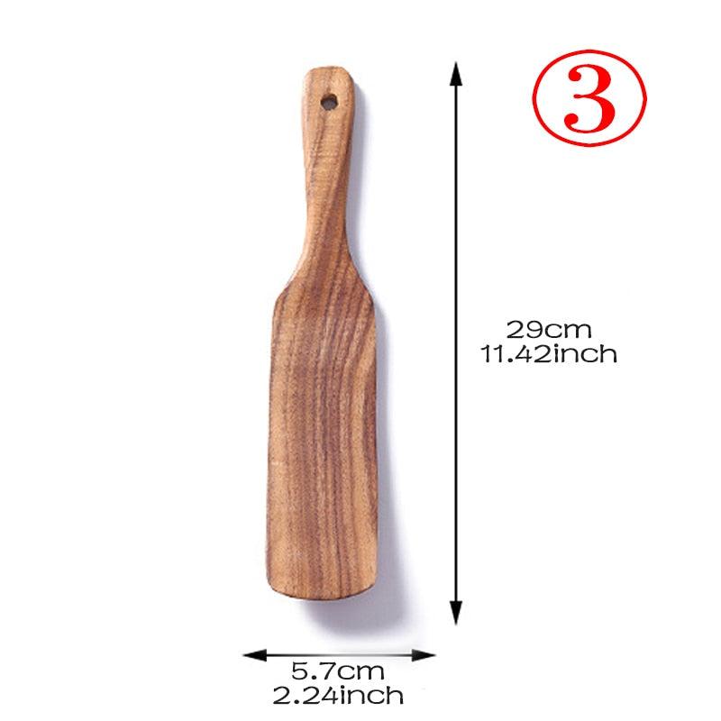 7pcs/set Teak Natural Wood Tableware Spoon - Varitique