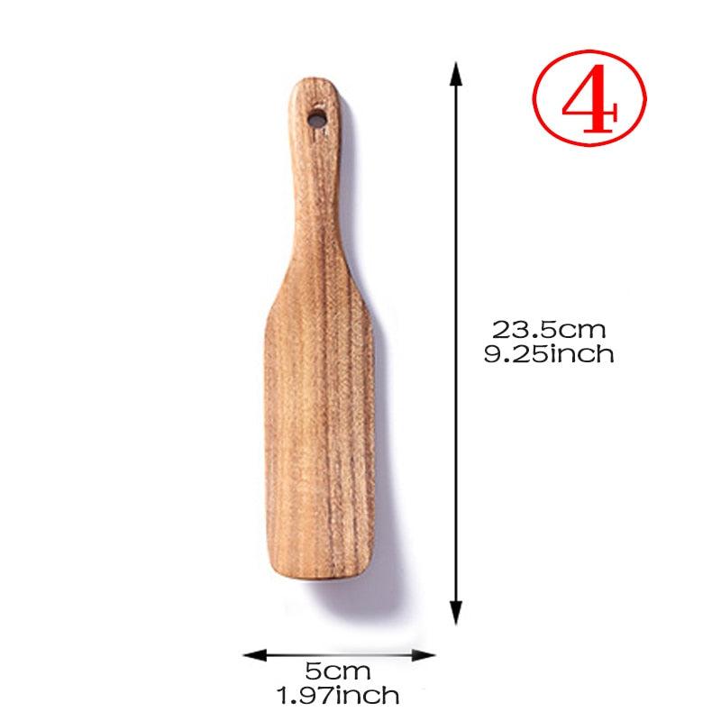 7pcs/set Teak Natural Wood Tableware Spoon - Varitique