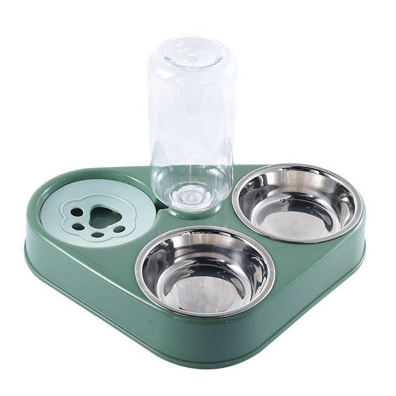 Automatic Drinking Pet Bowl Cat Food Bowl Pet Stainless Steel - Varitique