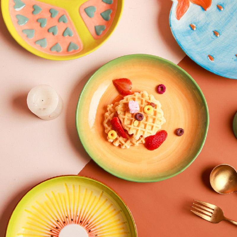 Fruit Shaped Ceramic Salad Plate Creative Cute Household Snack Dish - Varitique