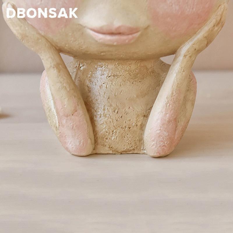 Human Face Vase Decoration Flowerpot Sculpture - Varitique