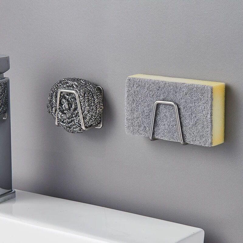 Kitchen Stainless Steel Sink Sponges Holder Self Adhesive - Varitique