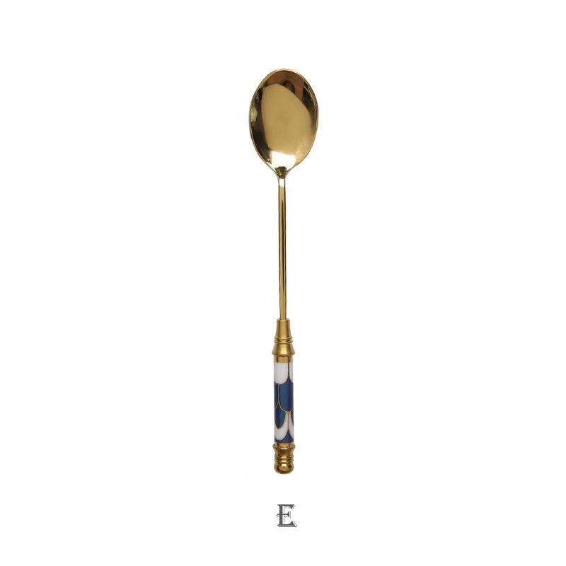 Stainless Steel Dessert Spoon Ceramic Long Handle - Varitique